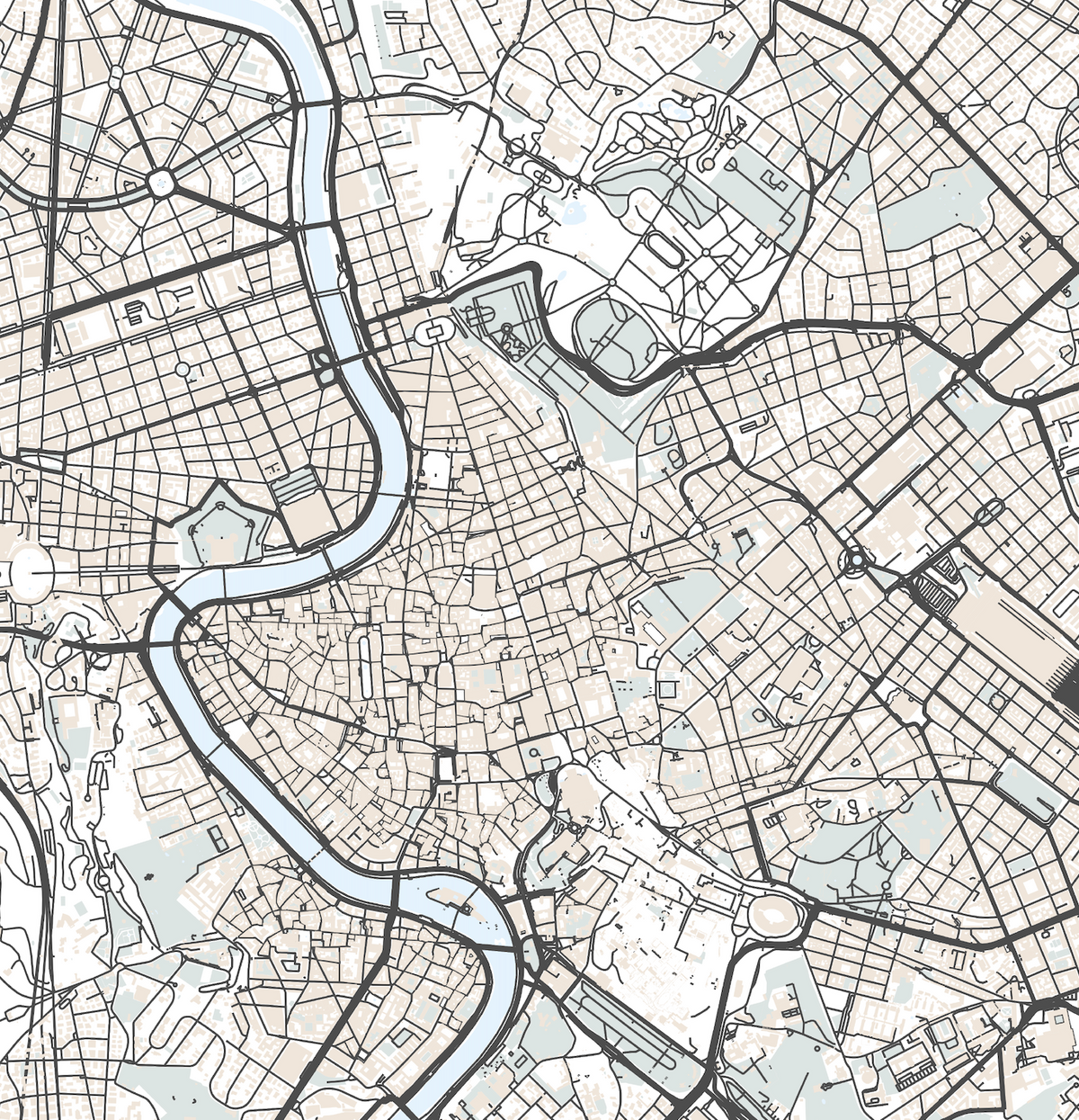 Clear Map Of Rome Rome Map Print – VirtualMap