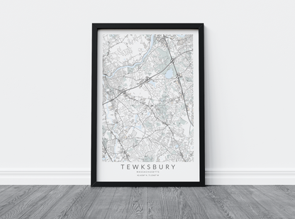 Tewksbury Map Print