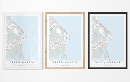 Green Harbor Map Print