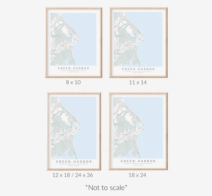 Green Harbor Map Print