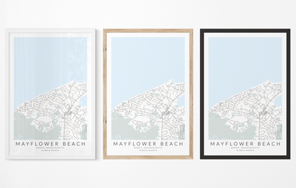 Mayflower Beach Map Print
