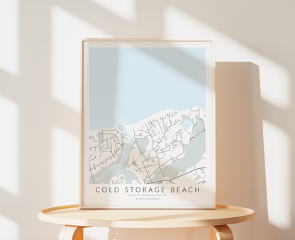 Cold Storage Beach Map Print