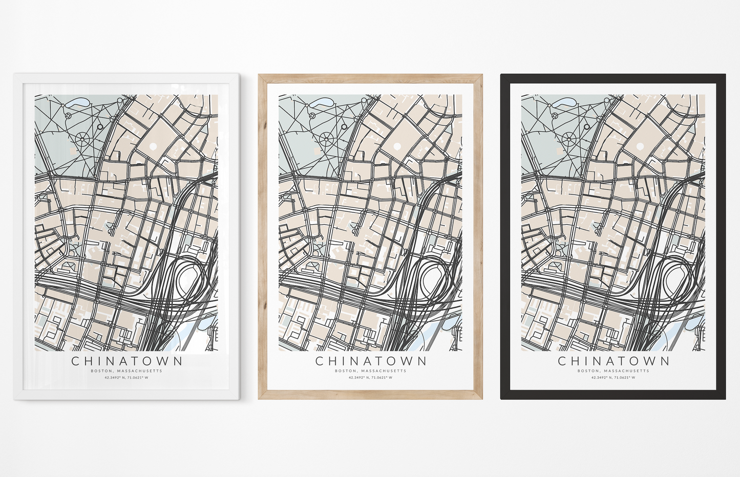 Chinatown Boston Map Print
