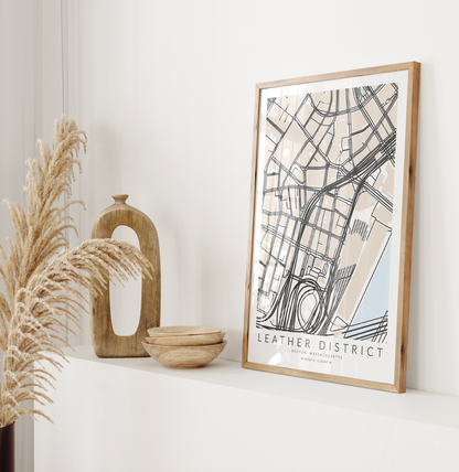 Leather District Map Print