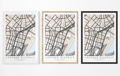 Leather District Map Print