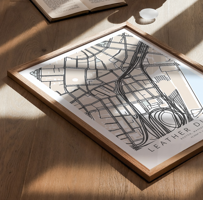 Leather District Map Print