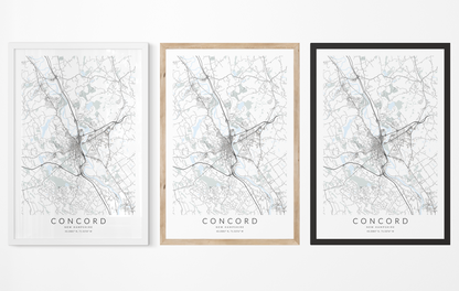 Concord NH Map Print