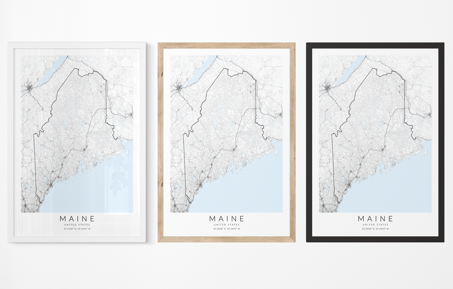 Maine State Map Print