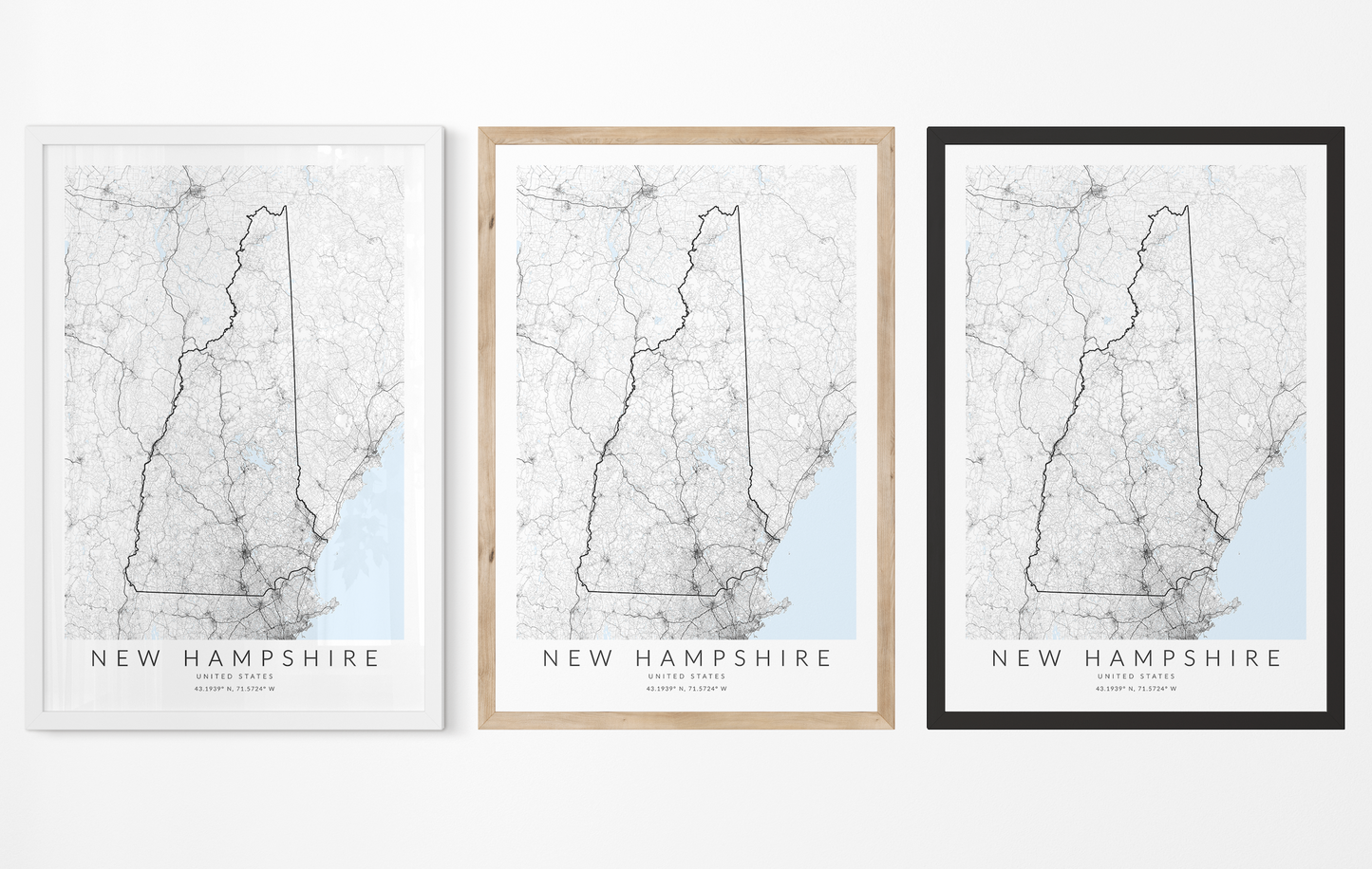 New Hampshire State Map Print