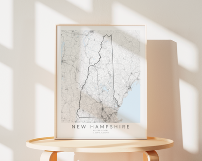New Hampshire State Map Print