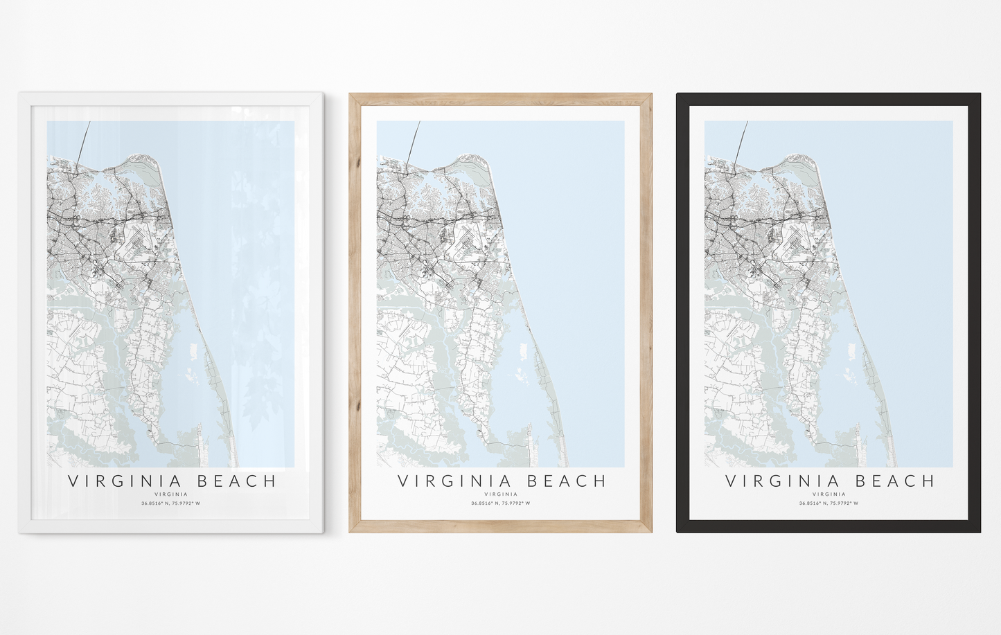 Virginia Beach Map Print