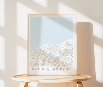 Corporation Beach Map Print