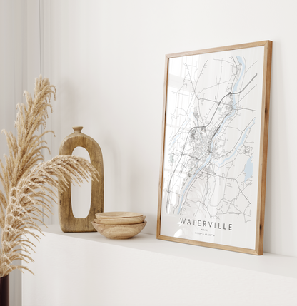 Waterville Maine Map Print
