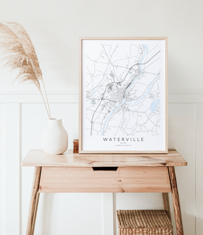 Waterville Maine Map Print