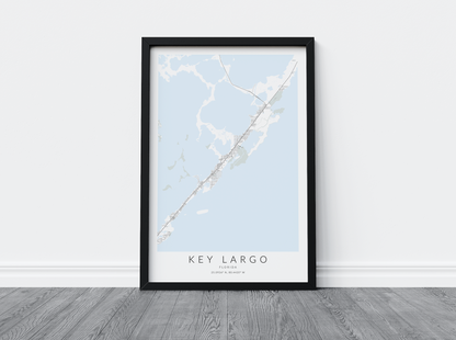 Key Largo Map Print
