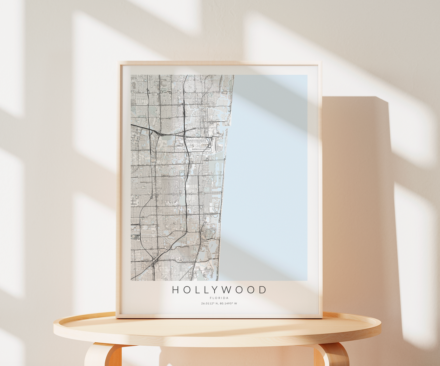 Hollywood Florida Map Print