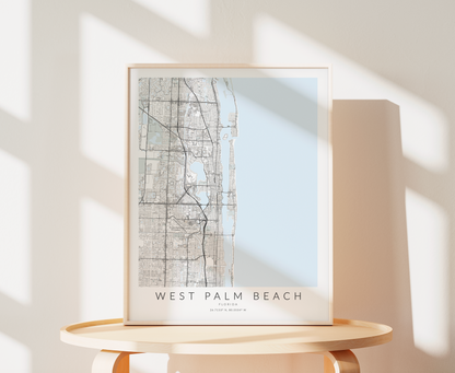 West Palm Beach Map Print