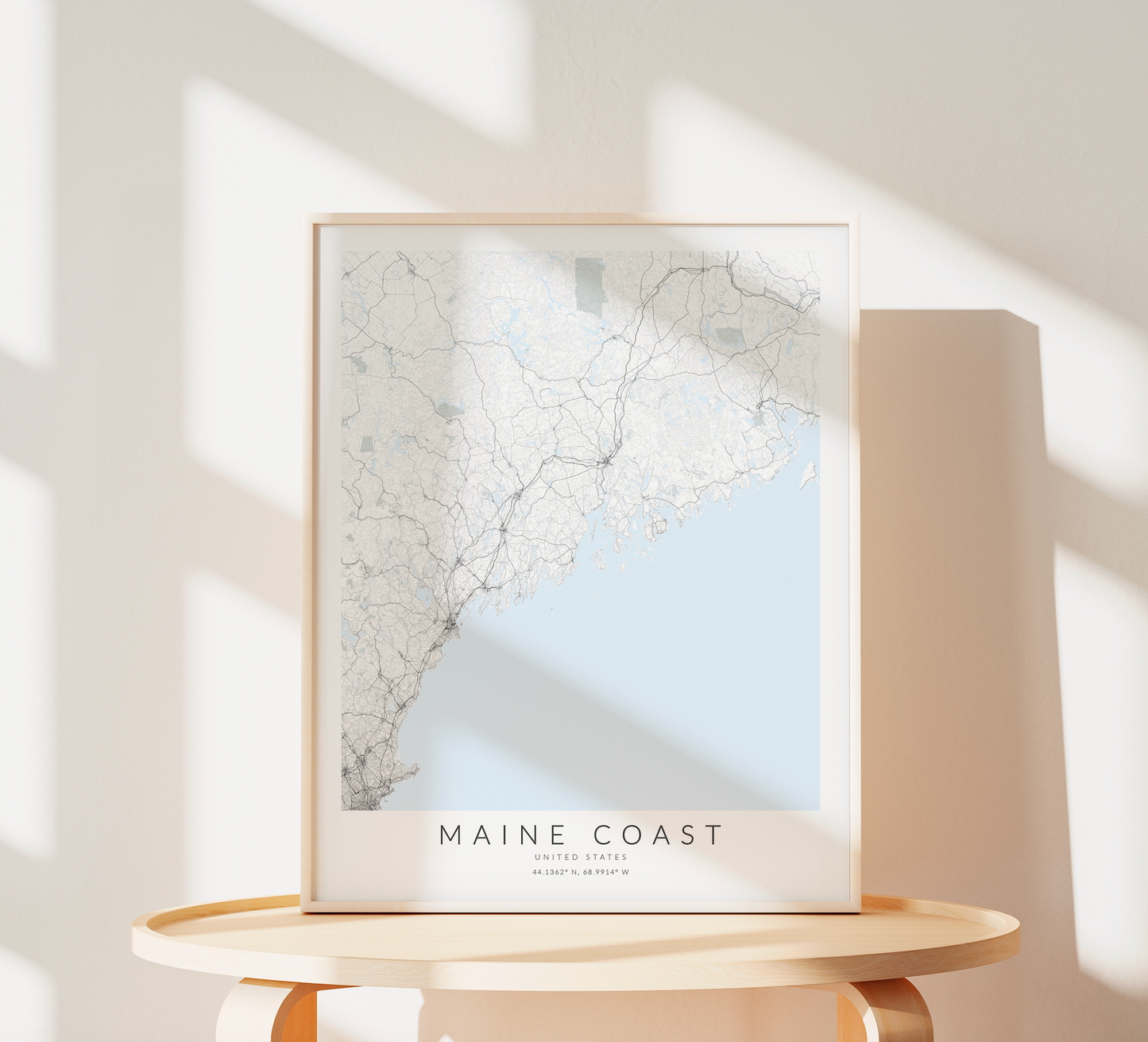 Maine Coast Map Print