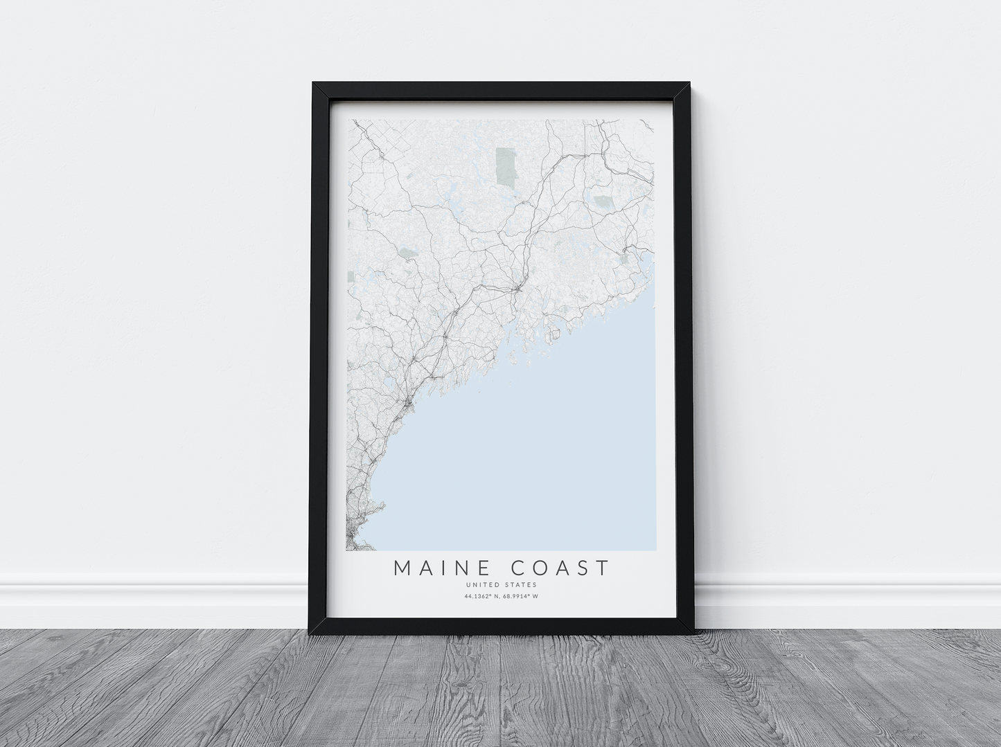 Maine Coast Map Print