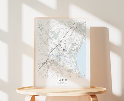 Saco Map Print