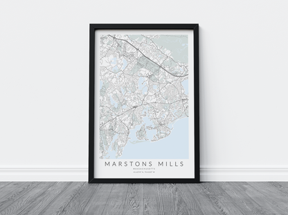 Marstons Mills Map Print