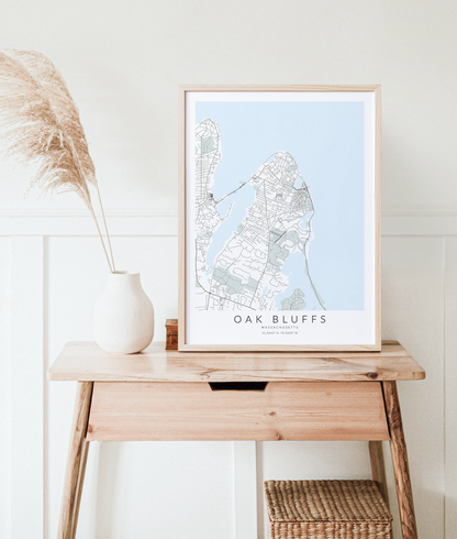 Oak Bluffs Map Print