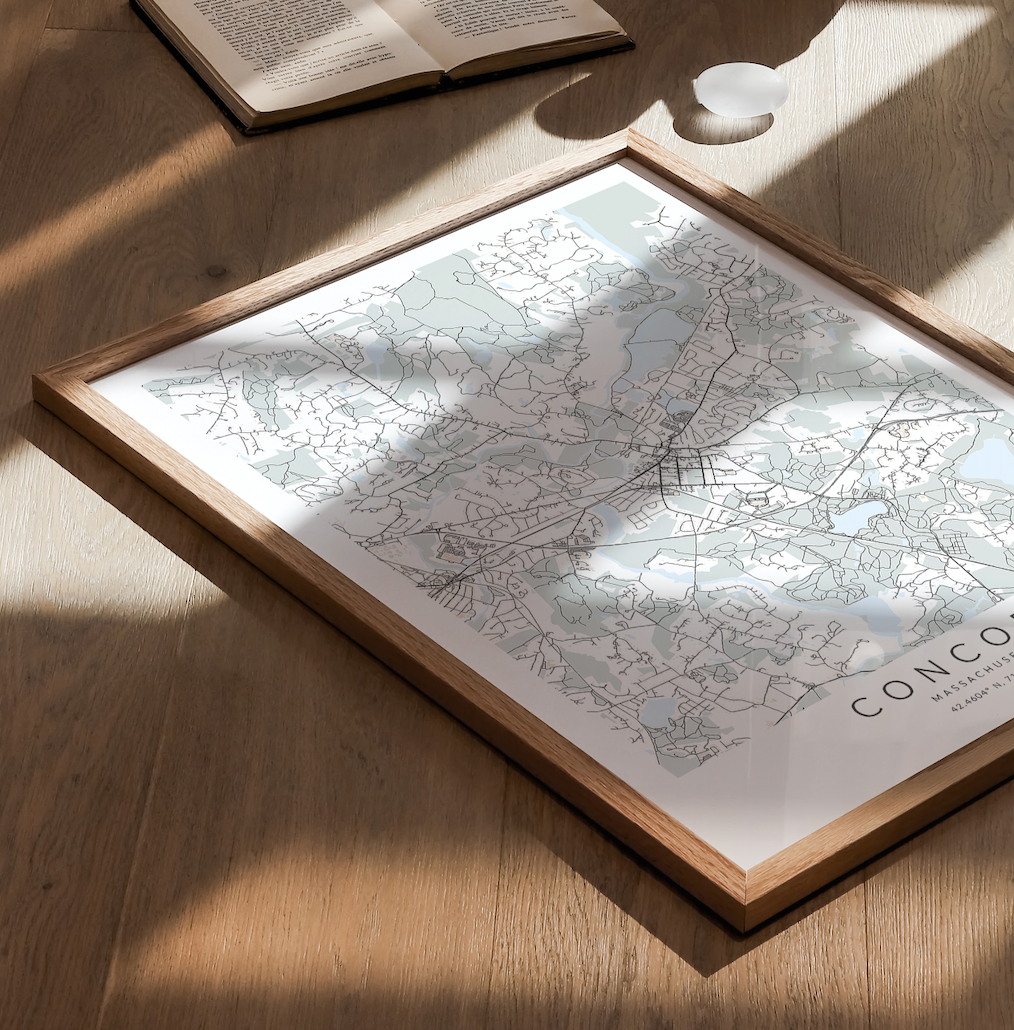 Concord Massachusetts Map Print