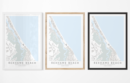 Rexhame Beach Map Print