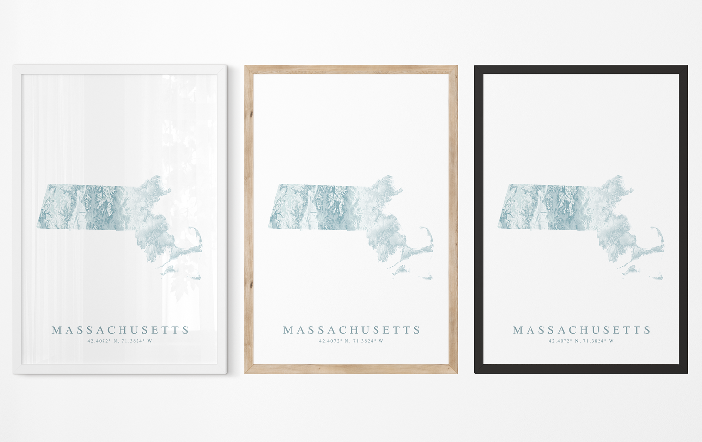 Massachusetts Map Print