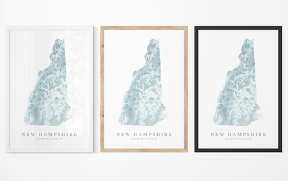 New Hampshire Map Print