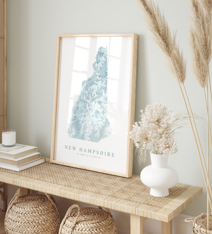 New Hampshire Map Print