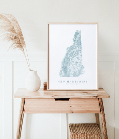 New Hampshire Map Print