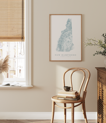 New Hampshire Map Print