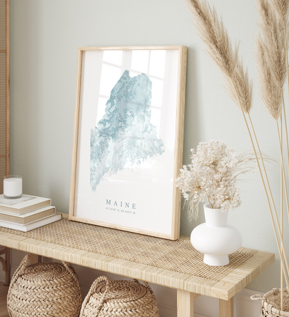 Maine Map Print