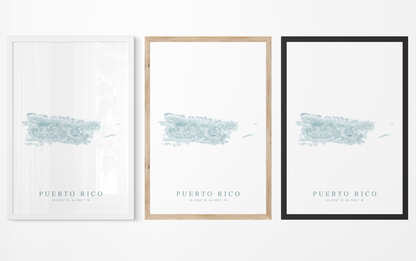 Puerto Rico Map Print