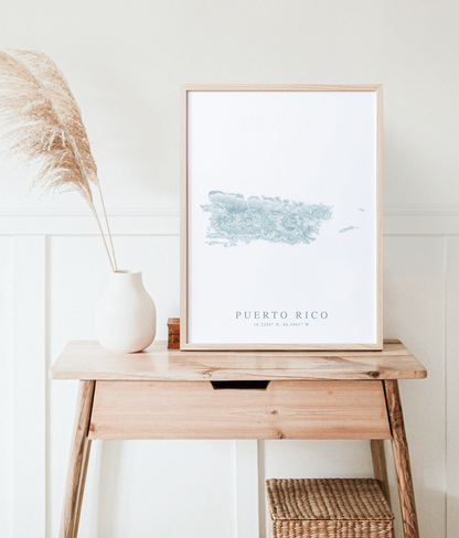 Puerto Rico Map Print