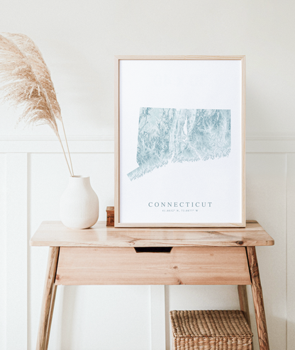 Connecticut Map Print