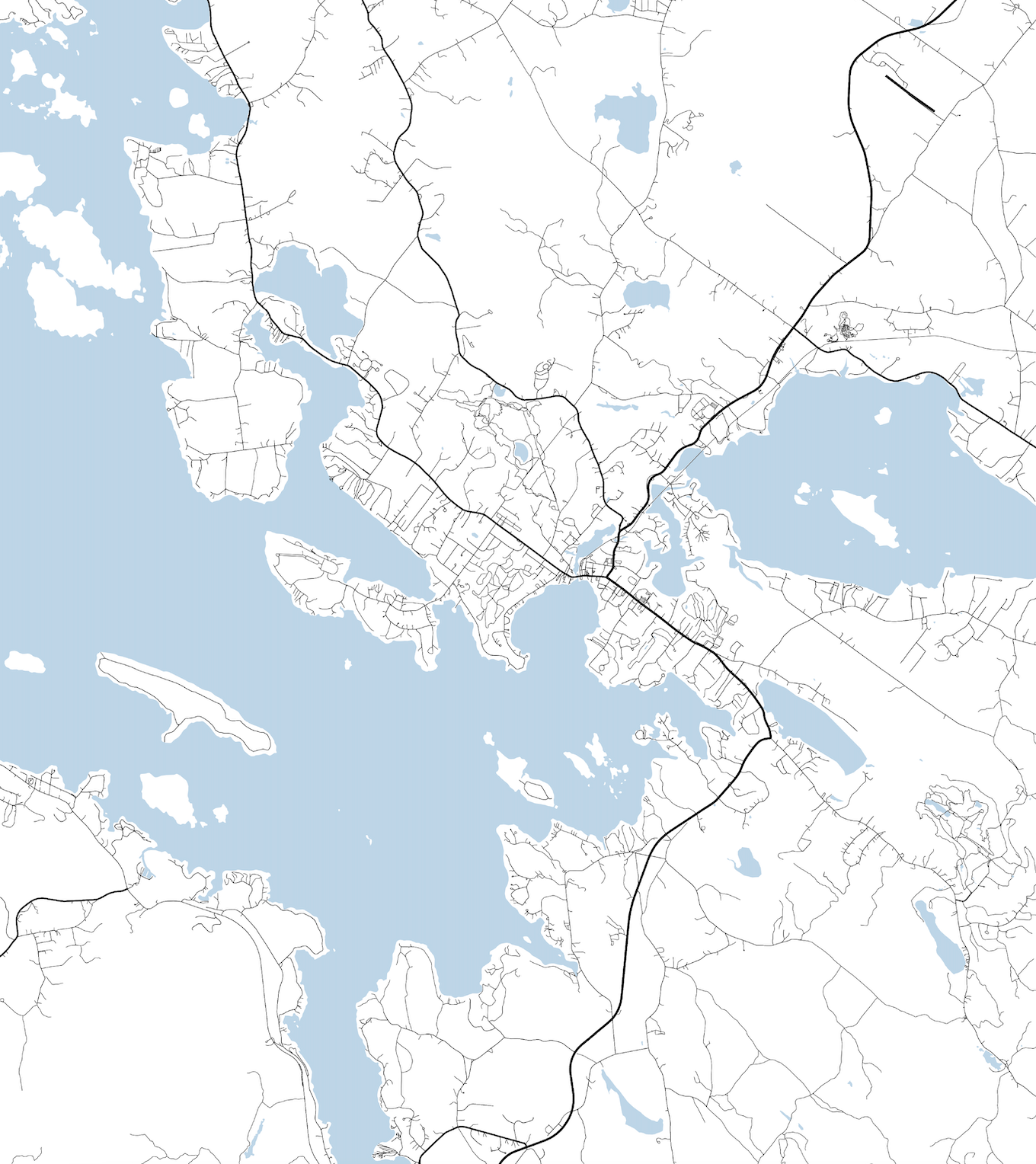 Lake Winnipesaukee Map Print