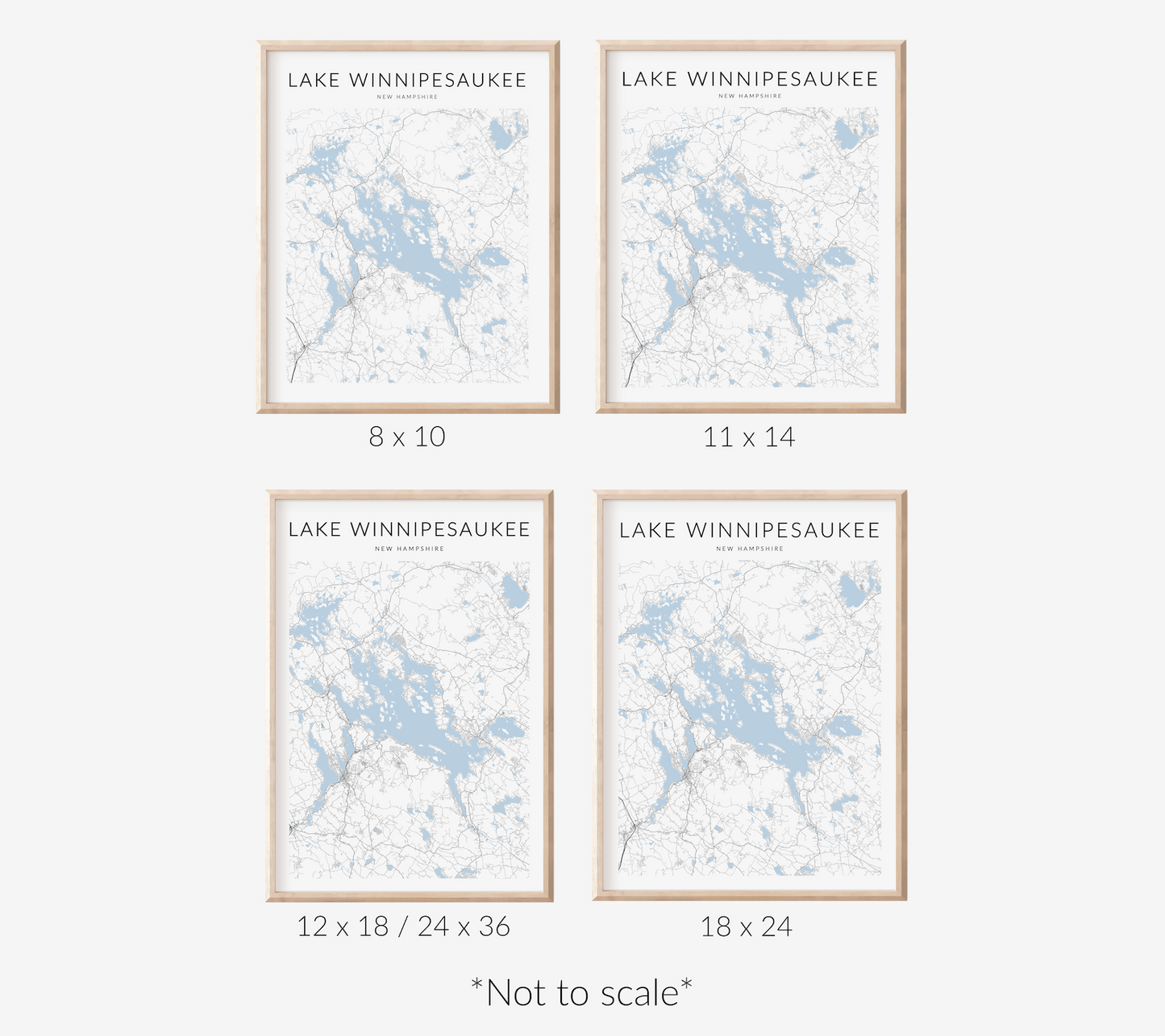 Lake Winnipesaukee Map Print