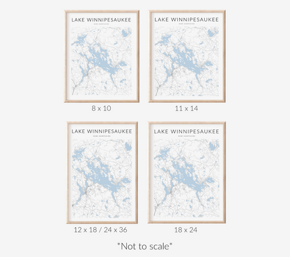 Lake Winnipesaukee Map Print