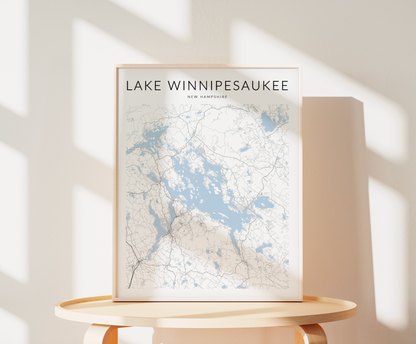 Lake Winnipesaukee Map Print