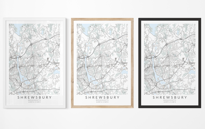 Shrewsbury Map Print