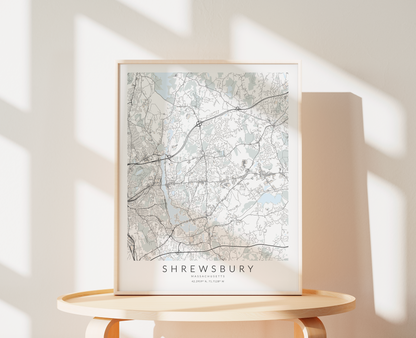 Shrewsbury Map Print