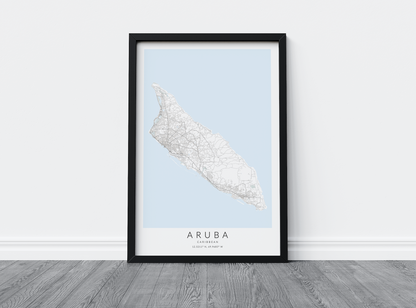 Aruba Map Print