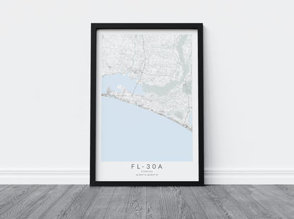 Highway 30A Map Print