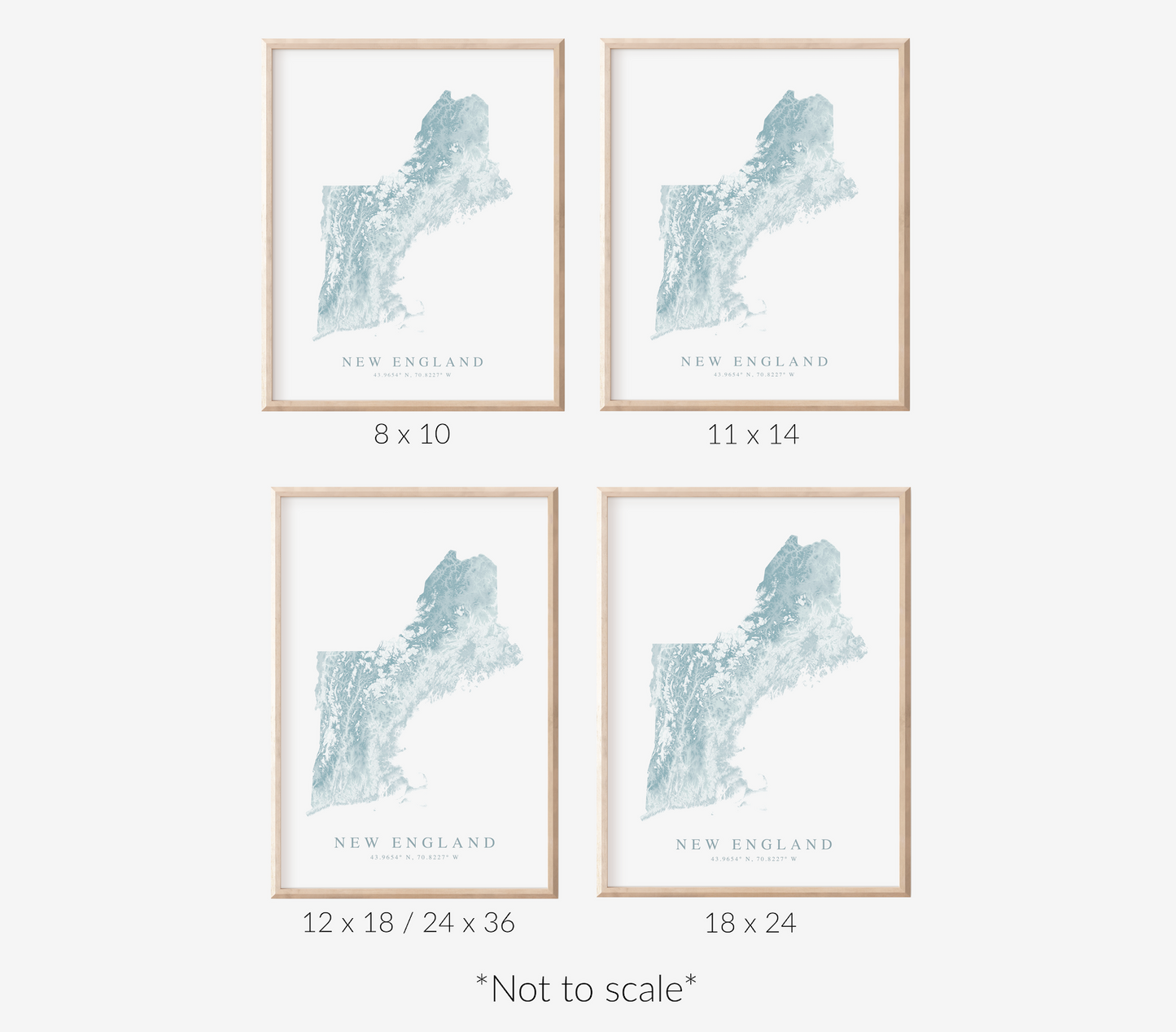 New England Map Print