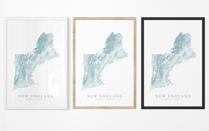 New England Map Print