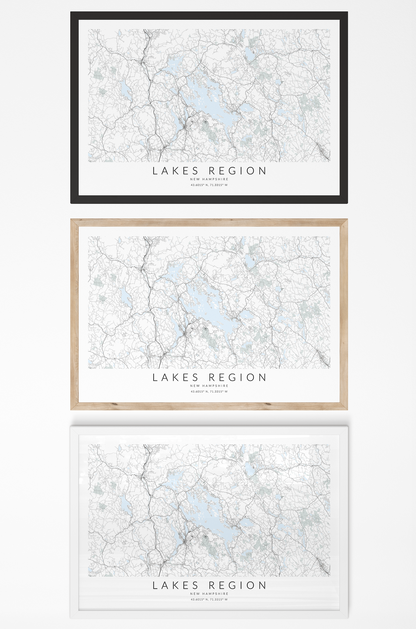 Lakes Region Map Print