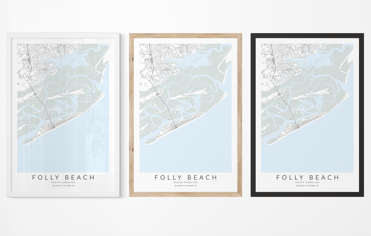 Folly Beach Map Print