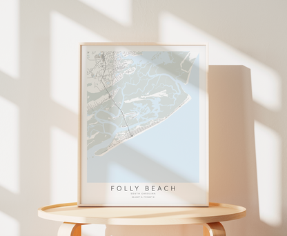 Folly Beach Map Print